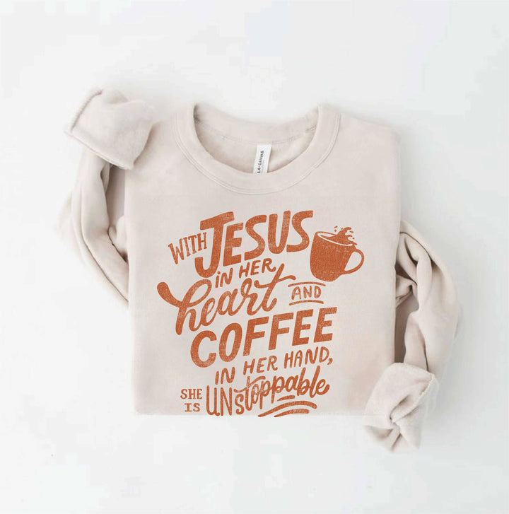 WITH JESUS IN HER HEART  Sweatshirt