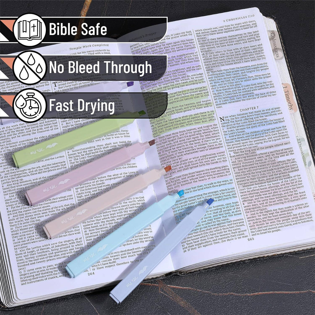 Mr. Pen - Bible Highlighters &amp; Pens No Bleed 16 Pack Pastel