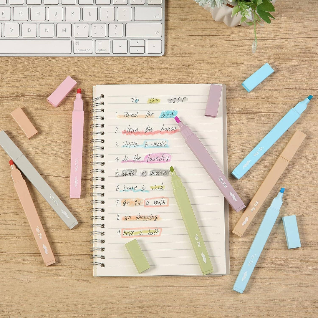 Mr. Pen - Aesthetic Highlighters, Pastel, 8 Pack