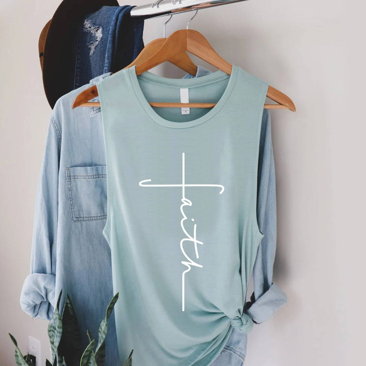 Faith Cross Graphic Jersey Tank Top