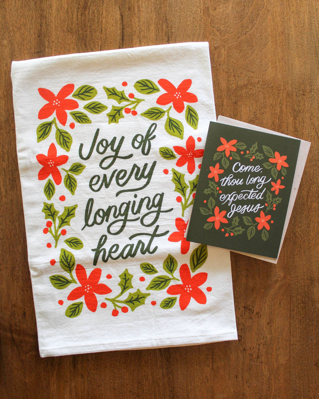 Naomi Paper Co. - Joy of Every Longing Heart Christmas Tea Towel