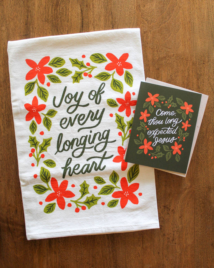 Naomi Paper Co. - Joy of Every Longing Heart Christmas Tea Towel