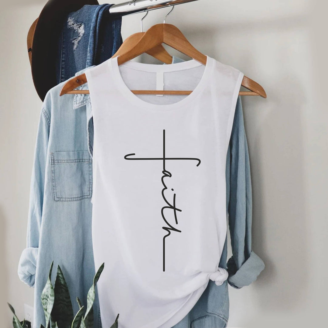 Faith Cross Graphic Jersey Tank Top