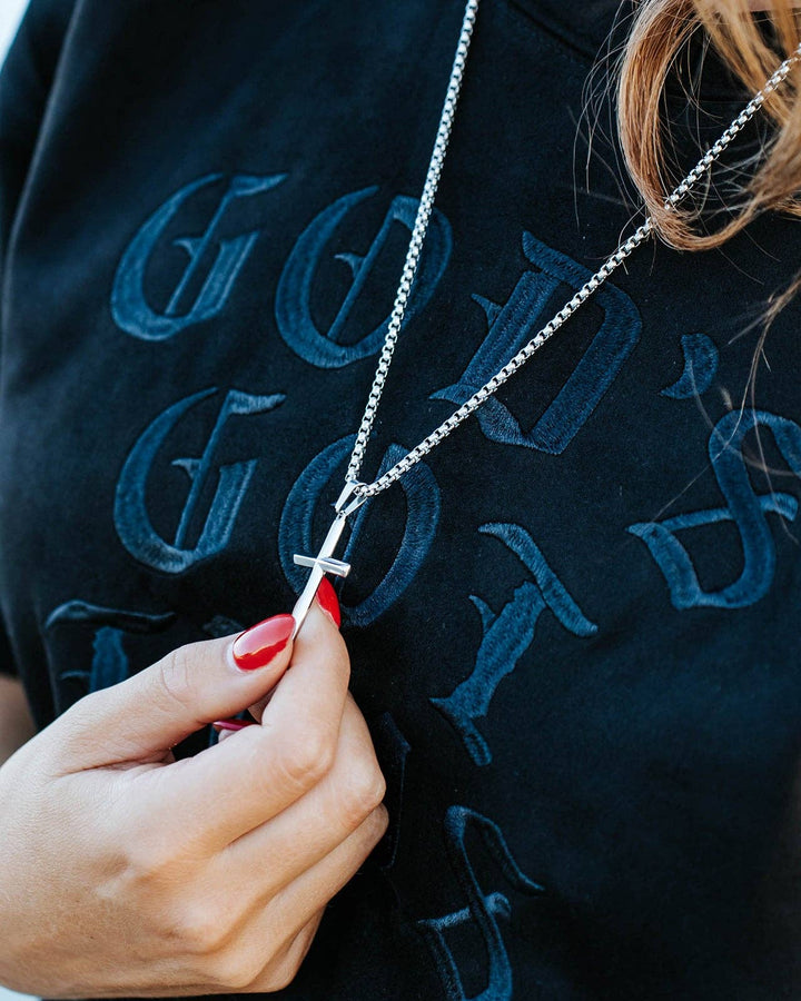 In God We Must - Silver Cross Necklace
