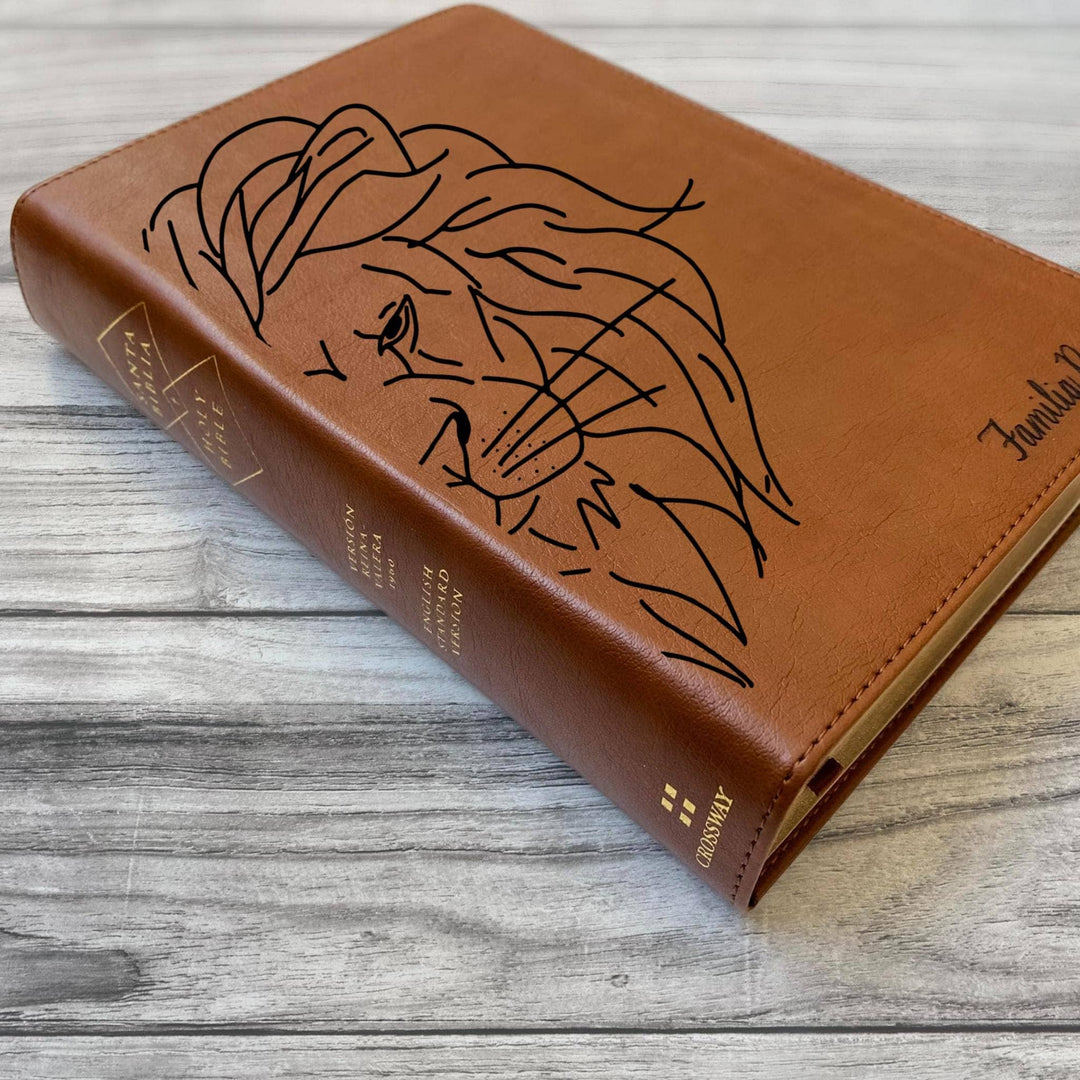 Joy Creative Bibles - ESV/RVR Biblia Bilingüe Personalizada con León