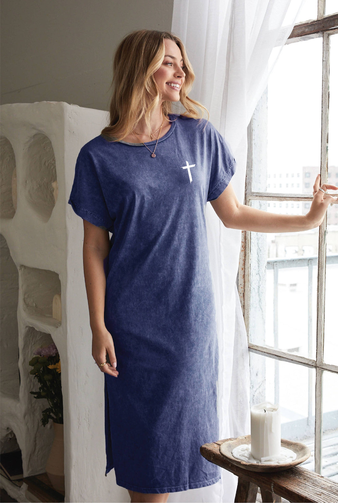 JESUS HAS MY BACK FRONT AND BACK    Mineral Graphic Dress