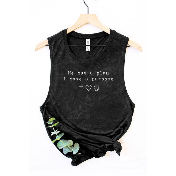 HE HAS A PLAN MINERAL GRAPHIC TANK TOP