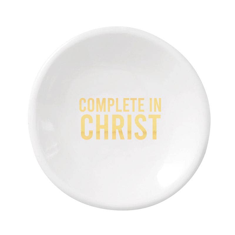 Faithworks by Creative Brands - Ceramic Ring Dish &amp; Earrings - Complete in Christ
