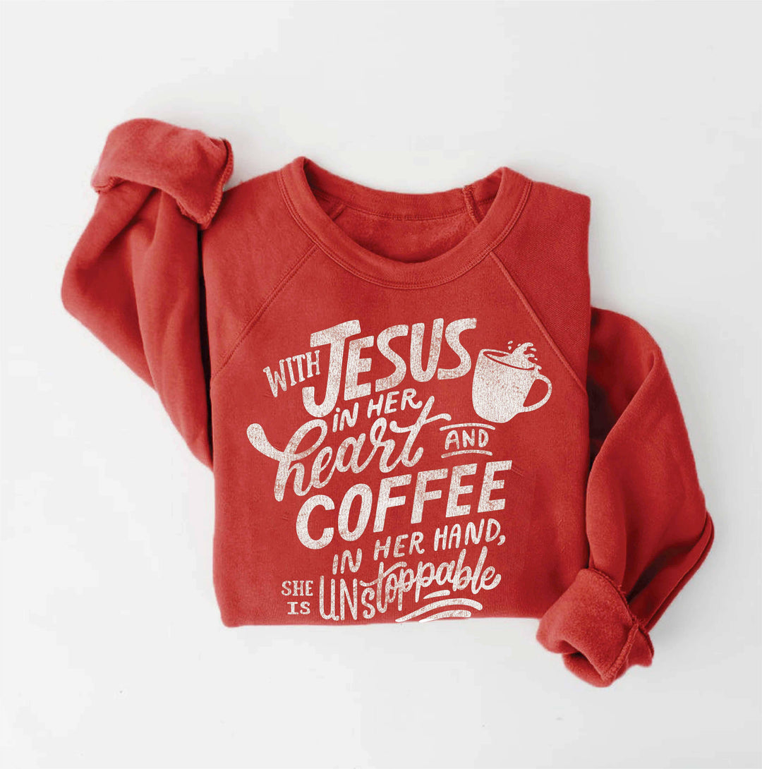 WITH JESUS IN HER HEART  Sweatshirt