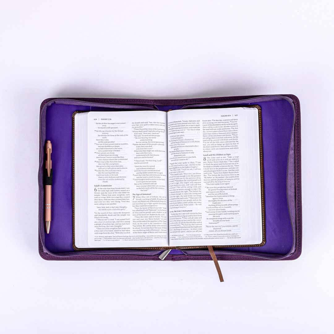 Swanson Christian Products - Bible Cover Imitation Leather Great Love Purple L