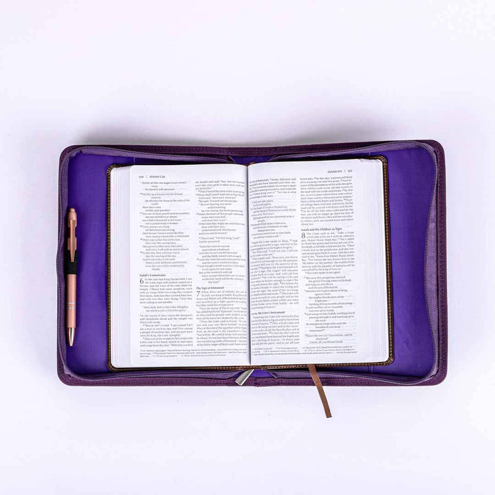 Swanson Christian Products - Bible Cover Imitation Leather Great Love Purple L