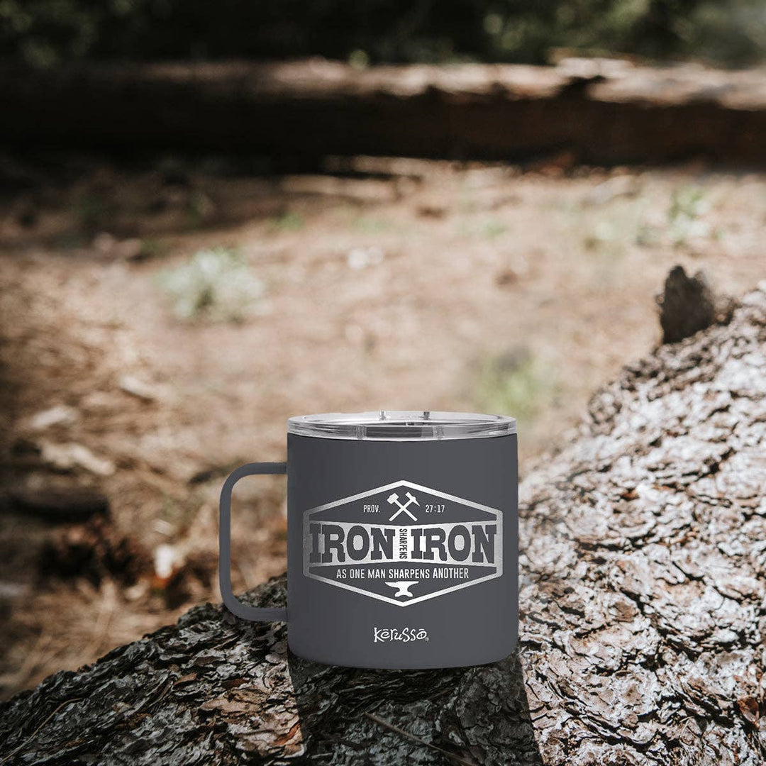 Kerusso - Kerusso 14 oz Mug With Handle Iron Sharpens Iron