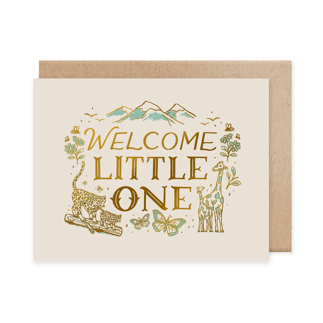 Naomi Paper Co. - Welcome Little One Card (Pink or Blue)