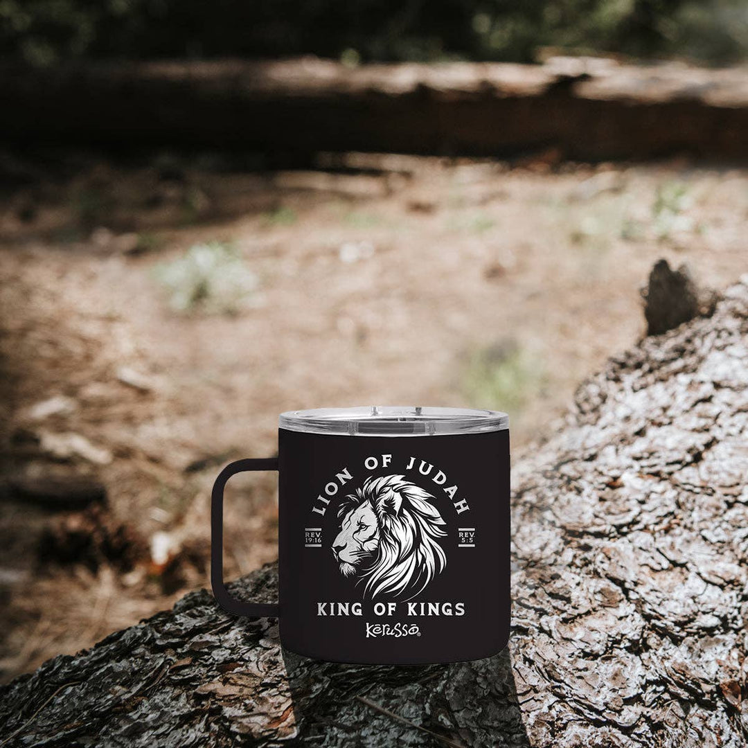 Kerusso - Kerusso 14 oz Stainless Steel Mug With Handle Lion Of Judah