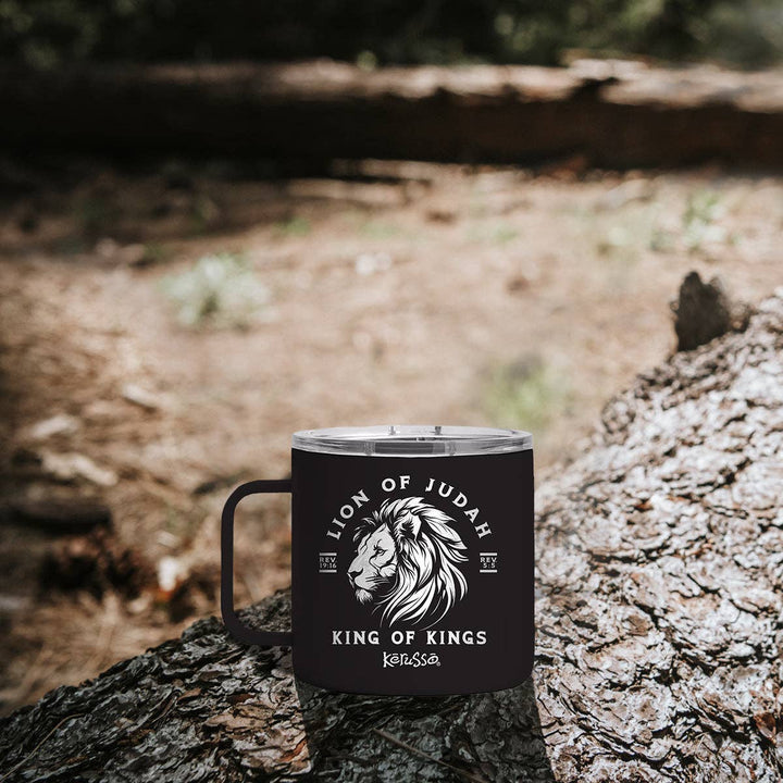 Kerusso - Kerusso 14 oz Stainless Steel Mug With Handle Lion Of Judah