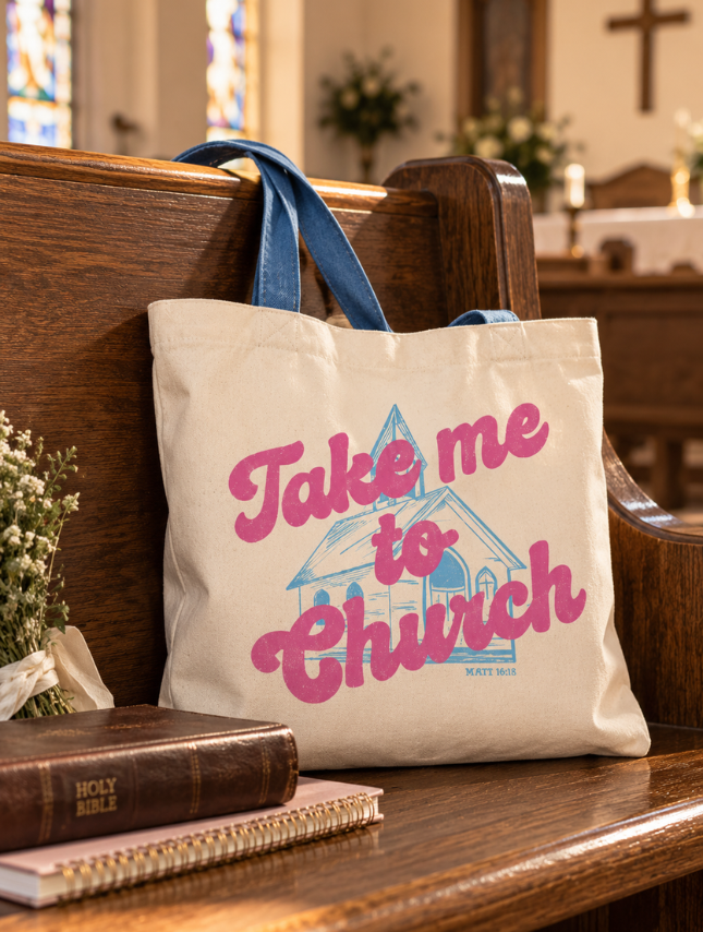 Worthy Wear - Take Me To Church Tote Bag