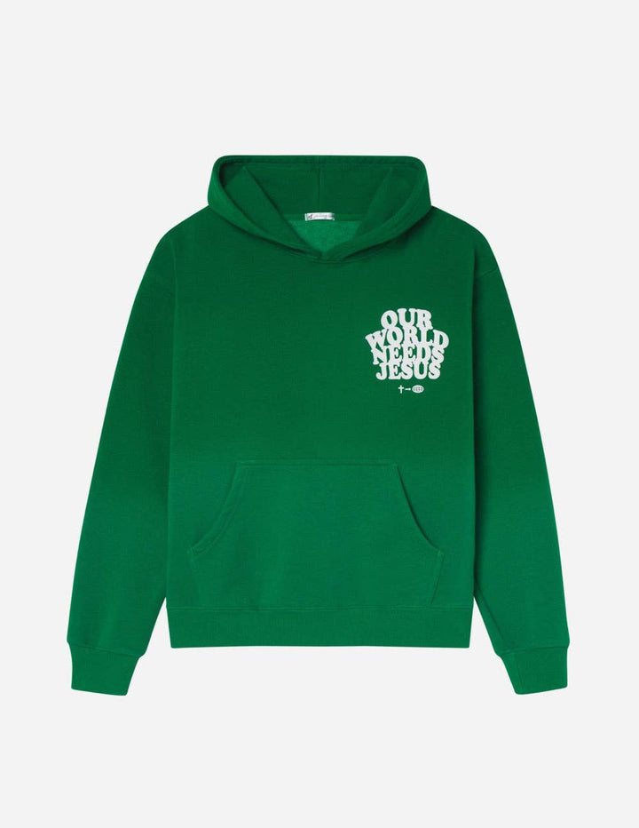 Our World Needs Jesus Unisex Hoodie: L