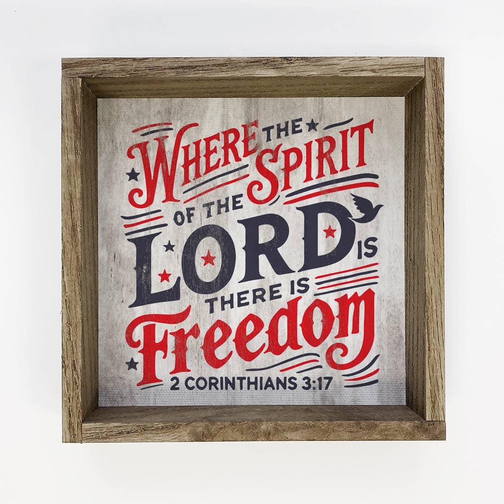 Spirit of the Lord Freedom - Scripture Word Art - Wood Frame