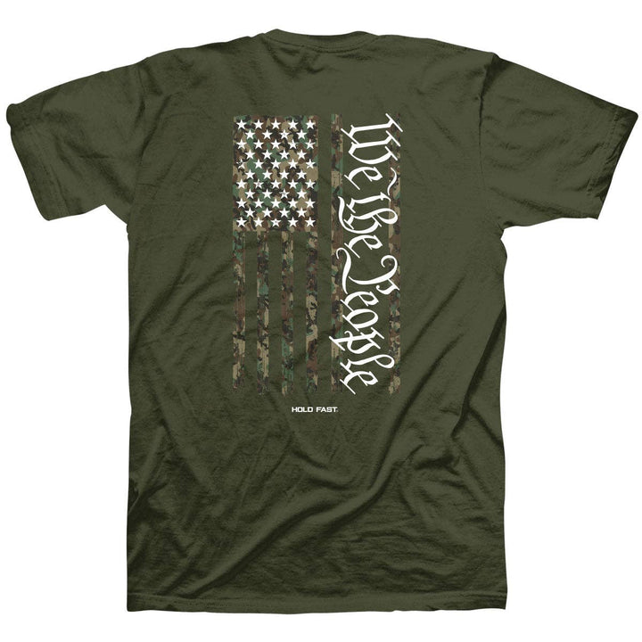 HOLD FAST Mens T-Shirt We The People Camo: Military Green / X-Large