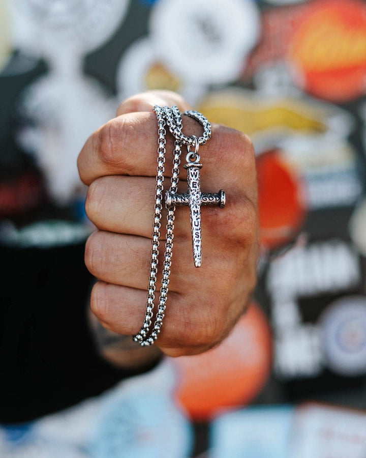 In God We Must - Nail Cross Necklace