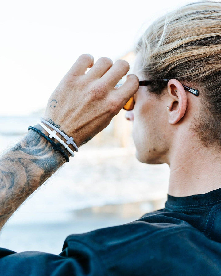 In God We Must - Infinity Cross Bracelets-Black/White/Gray