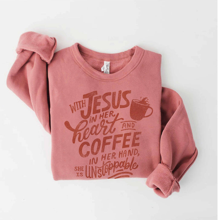 WITH JESUS IN HER HEART  Sweatshirt