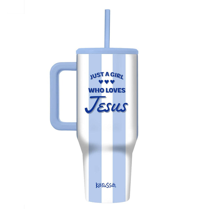 Kerusso - Kerusso 40 oz Stainless Steel Mug With Straw Just A Girl