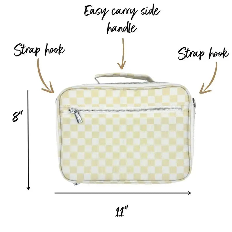 Beige Checkered Bible Bag Cover Purse Tote Christian Gift