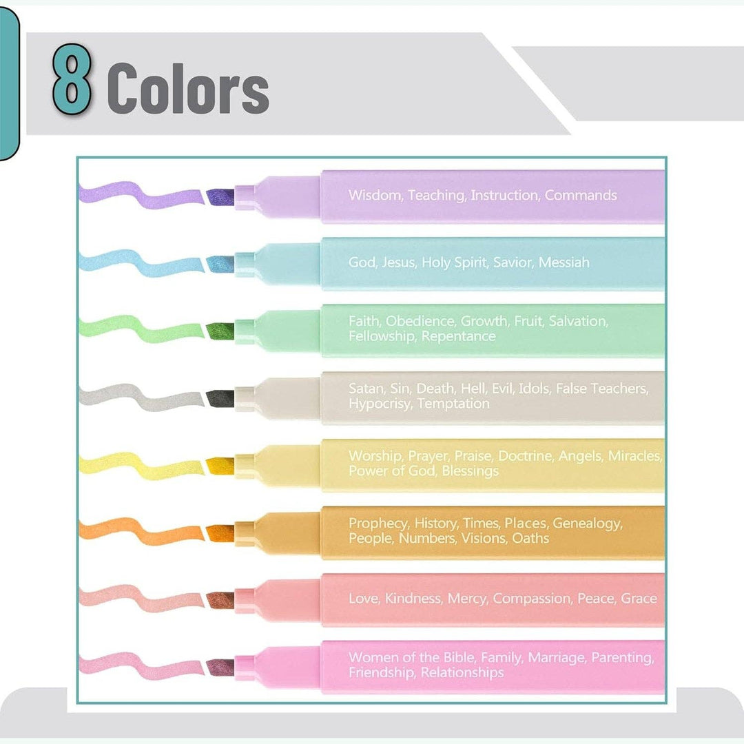 Mr. Pen - Bible Highlighters Color Coding 8 Pack