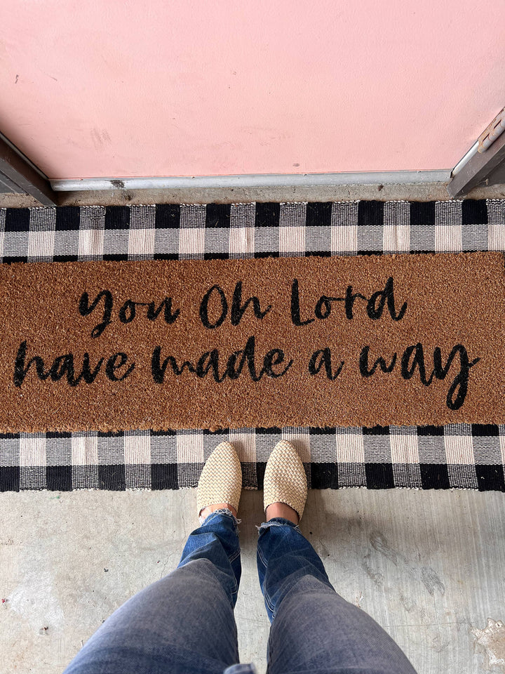Modern Burlap - XL Doormat - You oh Lord have made a way (New Length)
