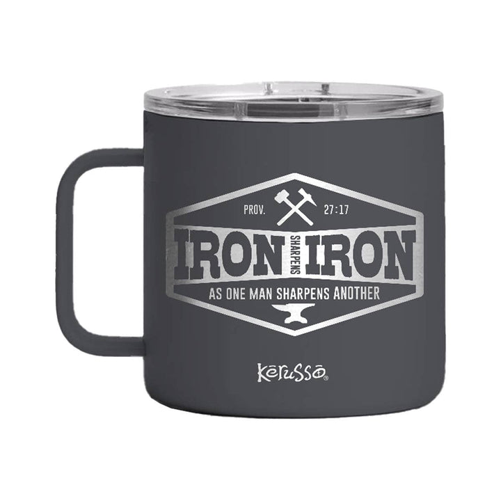 Kerusso - Kerusso 14 oz Mug With Handle Iron Sharpens Iron