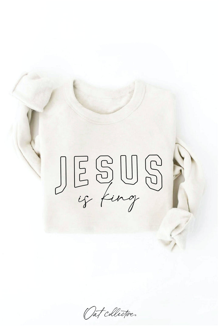 JESUS IS KING Graphic Sweatshirt - Relaxed Fit