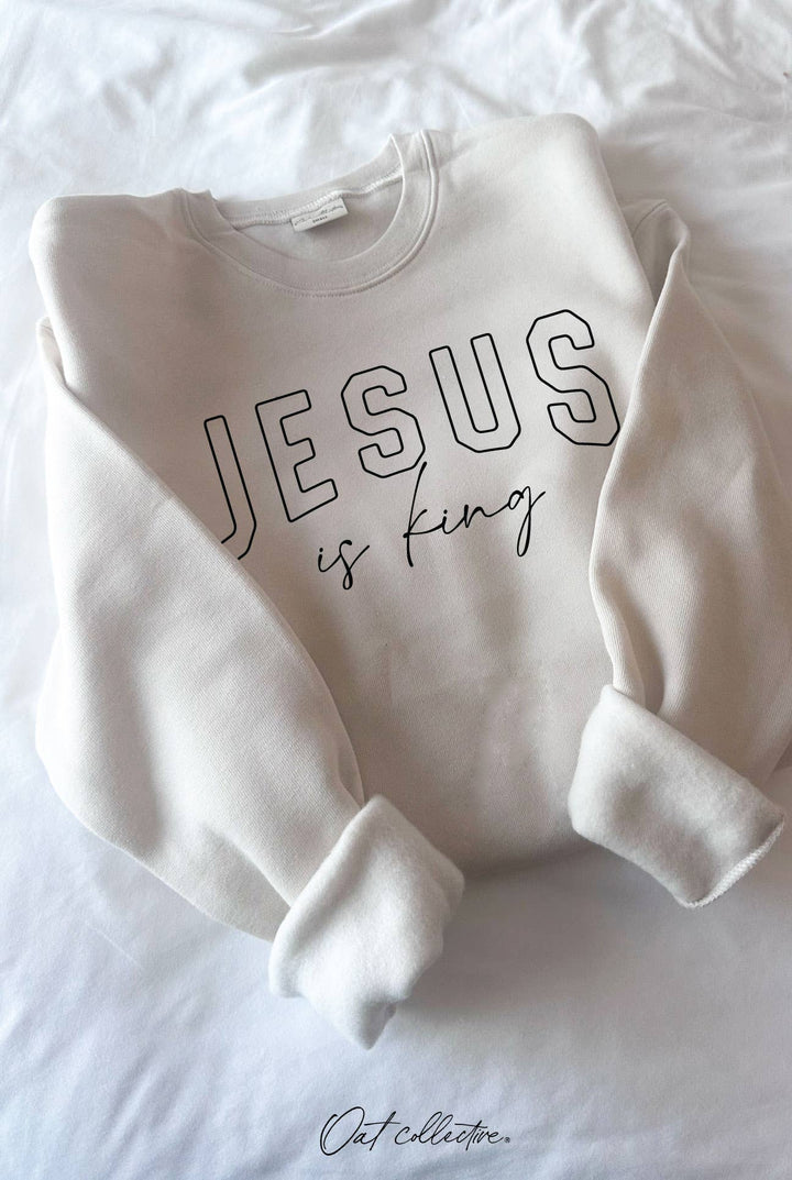JESUS IS KING Graphic Sweatshirt - Relaxed Fit