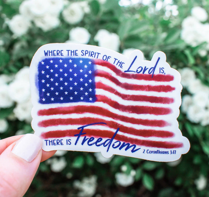 Where the Spirit of the Lord Is, 2 Corinthians 3:17 Vinyl Sticker