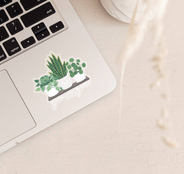 Grow in Grace, 2 Peter 3:18 Clear Vinyl Sticker