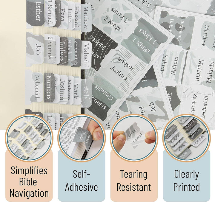Mr. Pen - Gray Bible Tabs Laminated 75 Pack