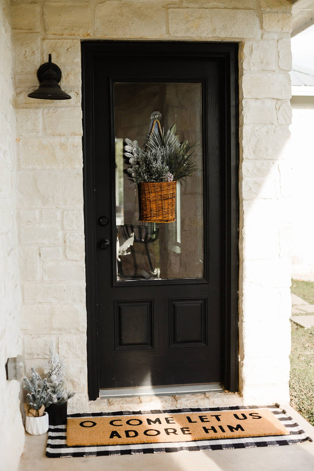 Modern Burlap - Doormat runner - Buffalo plaid