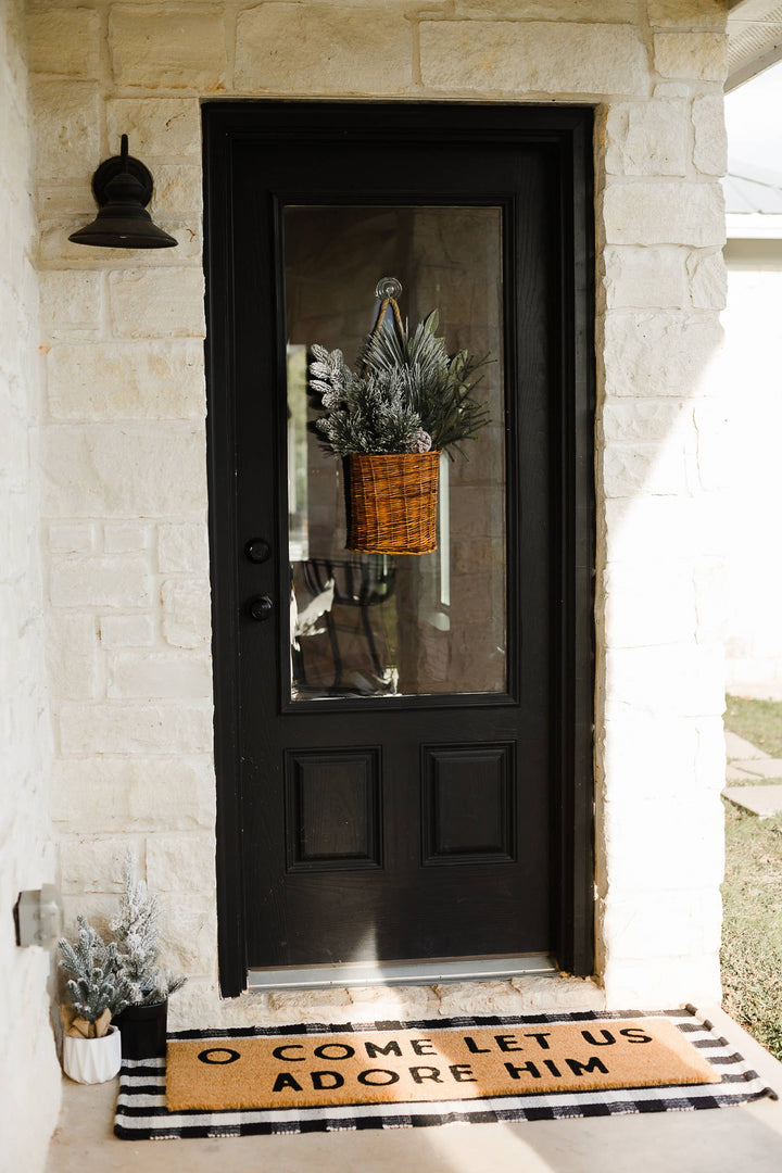 Modern Burlap - Doormat runner - Buffalo plaid