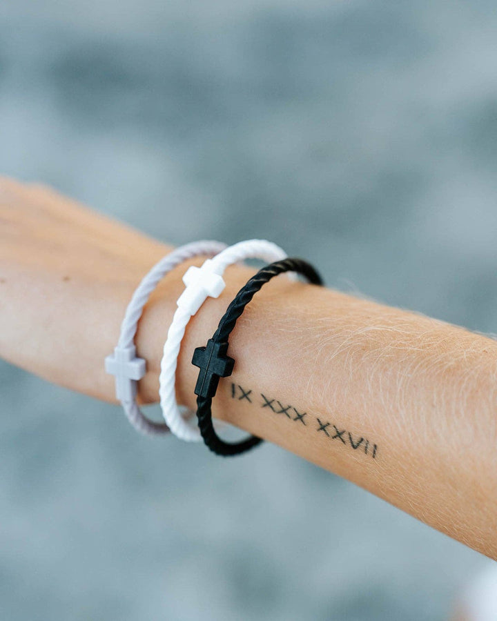 In God We Must - Infinity Cross Bracelets-Black/White/Gray