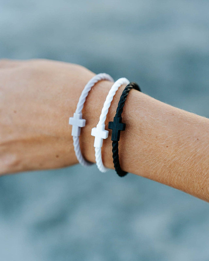 In God We Must - Infinity Cross Bracelets-Black/White/Gray