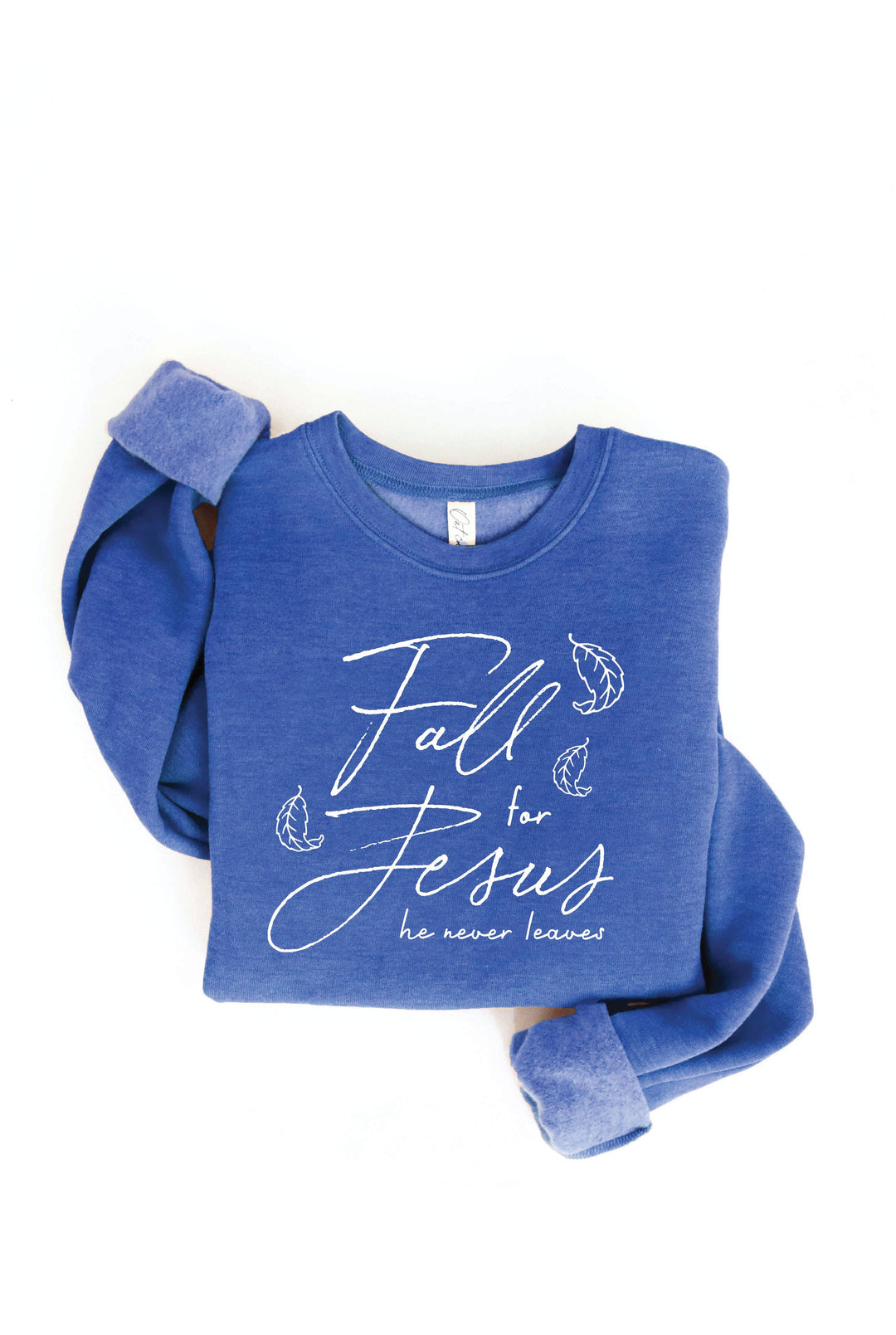 OAT COLLECTIVE - FALL FOR JESUS HE NEVER LEAVES Graphic Sweatshirt