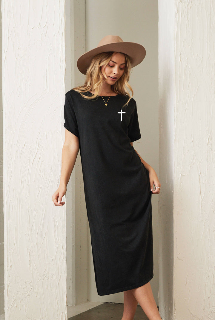 JESUS HAS MY BACK FRONT AND BACK    Mineral Graphic Dress