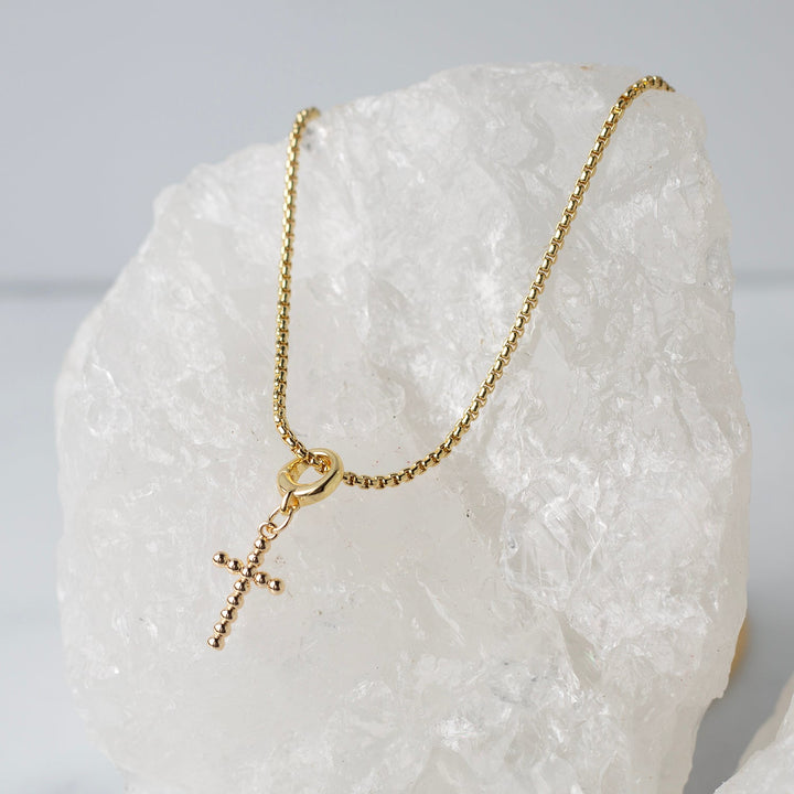 Dot Cross Charm, Gold
