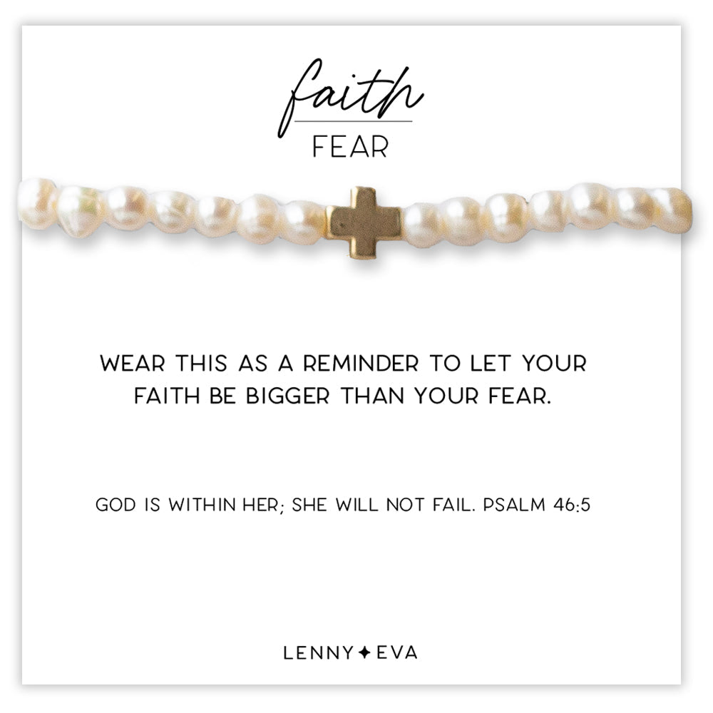 Faith Over Fear Bracelet-Pearl,  Psalm 46:5