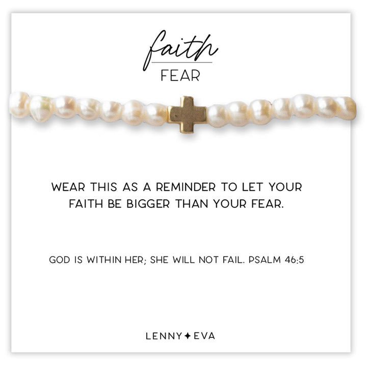 Faith Over Fear Bracelet-Pearl,  Psalm 46:5