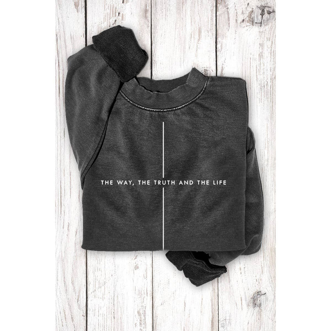 HRTandLUV - THE WAY THE TRUTH THE LIFE MINERAL GRAPHIC SWEATSHIRTS
