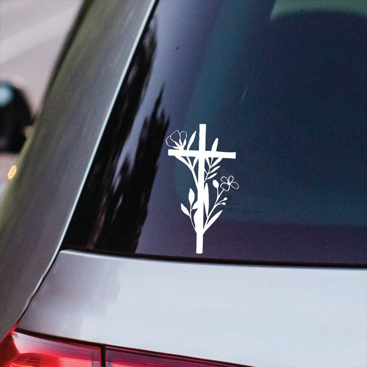 Sincere Surroundings - Floral Cross - Vinyl Decals