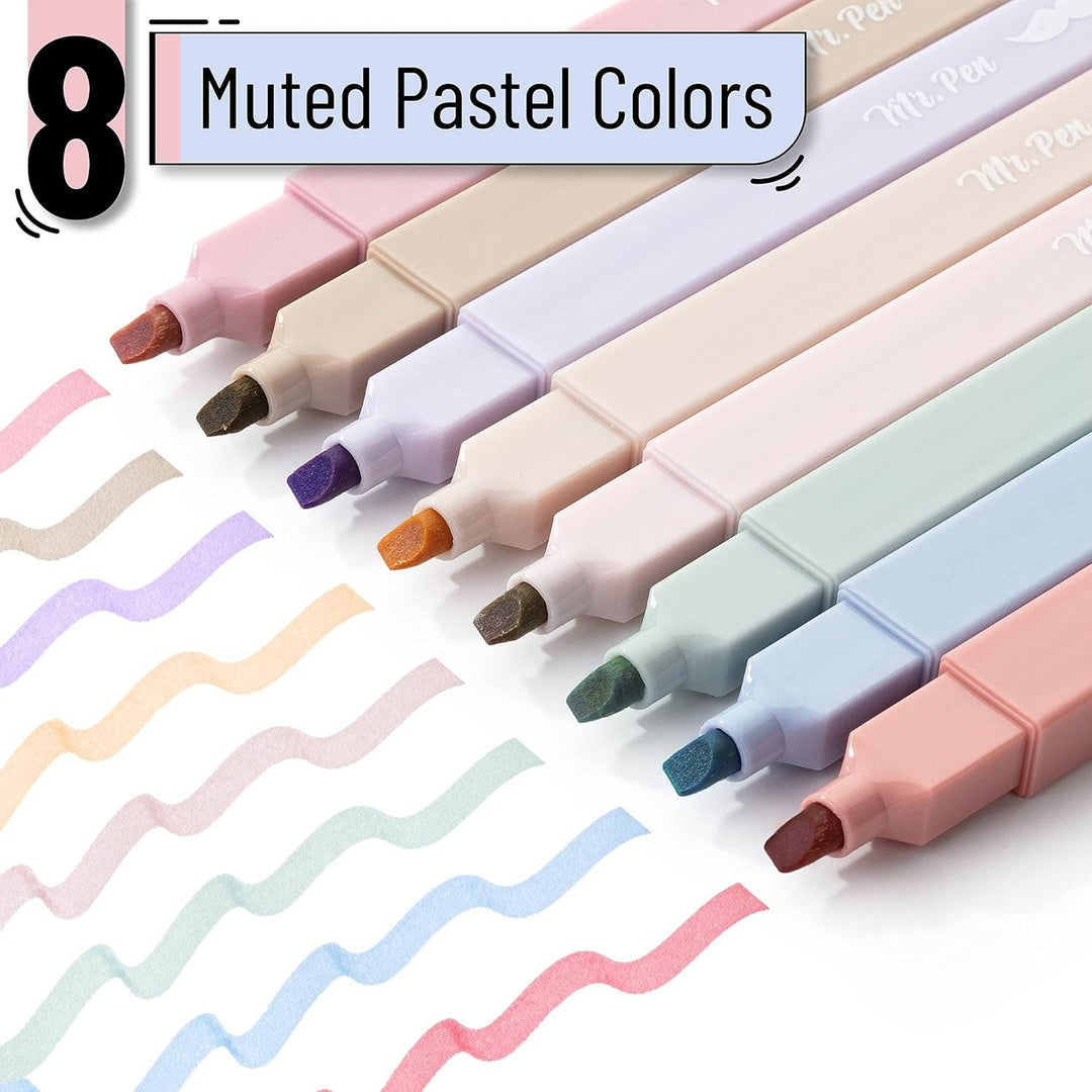 Mr. Pen - Aesthetic Highlighters, Pastel, 8 Pack