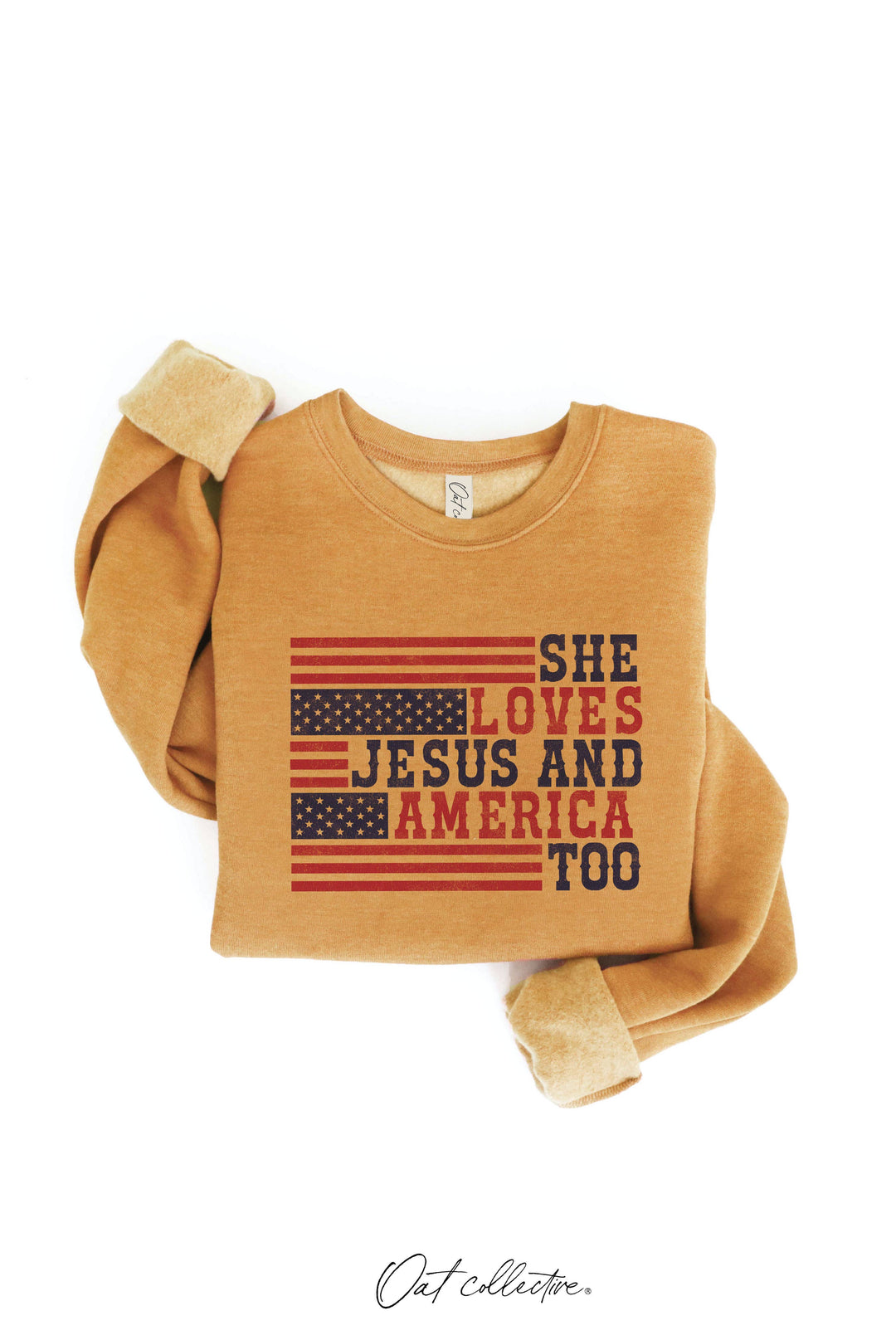 SHE LOVES JESUS AND AMERICA TOO Graphic Sweatshirt