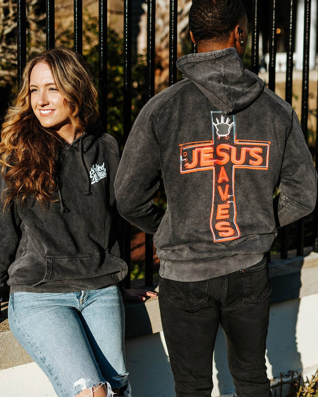 In God We Must - Jesus Saves Premium Hoodie